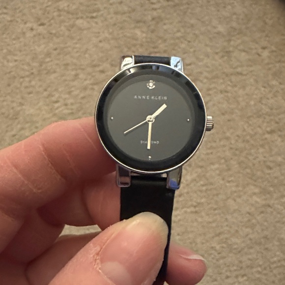 Anne Klein Accessories - Anne Klein Black and Silver Diamond decorative formal classy watch Like NEW